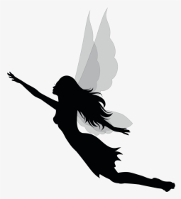 Fairy And Moon Vector , Png Download - Fairy Ailhouette, Transparent Png, Transparent PNG