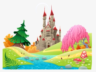Vector Transparent Library Castle Cartoon Illustration - Fantasy World Drawing Of Fairy, HD Png Download, Transparent PNG