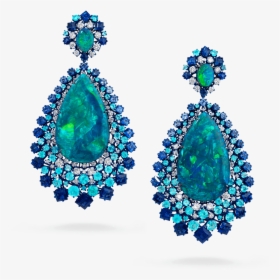 Opal Earrings With White Diamonds - Opal Sapphire Earring Set, HD Png Download, Transparent PNG
