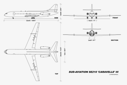 File - Caravellev1 - 0 - Sud Aviation Caravelle 10b, HD Png Download, Transparent PNG