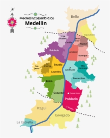 Medellin Barrios - Map Of Medellin Colombia, HD Png Download, Transparent PNG