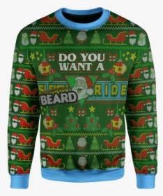 Beard Rides Christmas Sweater - Ugly Christmas Sweater Clipart Free, HD Png Download, Transparent PNG