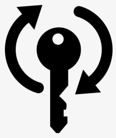 Key, Turning, Unlock, Lock, Security, Black, Silhouette - Public Domain Key Icon, HD Png Download, Transparent PNG