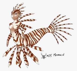 Lion Fish Mermaid , Png Download - Lionfish Mermaid, Transparent Png, Transparent PNG