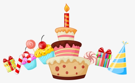 Dibujos Animados Para El Pastel De Cumpleaños - Cake Birthday Vector Png, Transparent Png, Transparent PNG