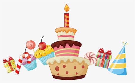 Clip Art Gifts Cake Box Transparent - Happy Birthday Cartoon Png, Png Download, Transparent PNG