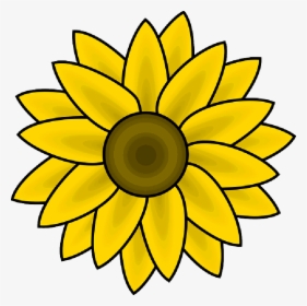 Head, Black, Simple, Outline, Yellow, Drawing, Sketch - Sunflower Clip Art, HD Png Download, Transparent PNG