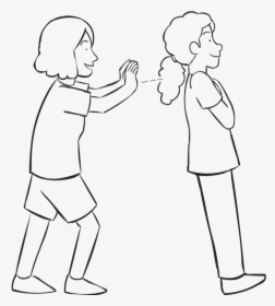One Person Leaning Back Into The Arms Of Another As - Line Art, HD Png Download, Transparent PNG