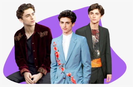 Photo Composite Of Timothee Chalamet In Colorful Blazers - Tuxedo, HD Png Download, Transparent PNG