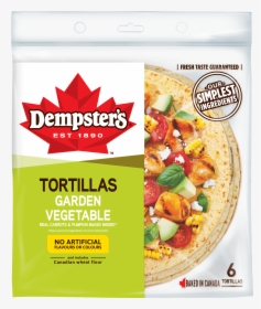 Dempster S Garden Vegetable Tortillas, 6pk - Dempsters Whole Wheat Tortilla, HD Png Download, Transparent PNG