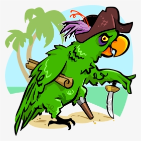 Pirate Parrot Cartoon Treasure Map - Pirate Parrot Clip Art, HD Png Download, Transparent PNG