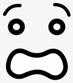 Black And White Area Smile Clip Art - Scared Cartoon Face Transparent, HD Png Download, Transparent PNG