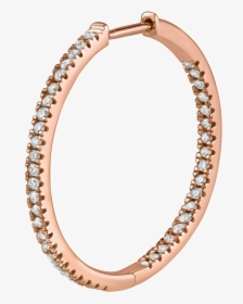 Large Diamond Inside Out Hoop Earring - Earring, HD Png Download, Transparent PNG