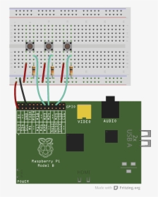 Connecting Three Buttons To Raspberry Pi - Raspberry Pi Battery Pin, HD Png Download, Transparent PNG