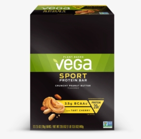 Vega Sport Protein Bar Crunchy Peanut Butter Box Of - Vega Sport Plant Based Protein Bar, HD Png Download, Transparent PNG