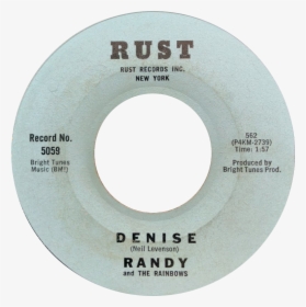 Denise By Randy And The Rainbows Us Vinyl Side A Blue - Circle, HD Png Download, Transparent PNG