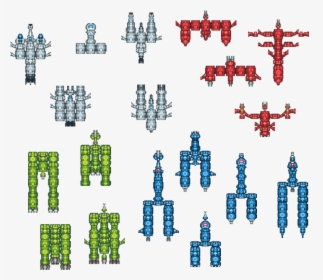 Spaceship Styles In Different Colors, Evolved By Several - Genetic Algorithm In Game, HD Png Download, Transparent PNG