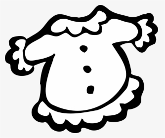 Clothes Clipart Png - Baby Dress Clipart Black And White, Transparent Png, Transparent PNG