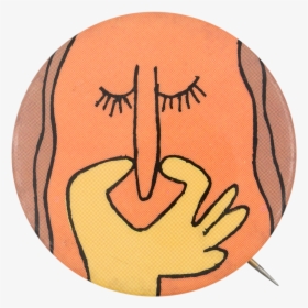 Orange Face Holding Nose Art Button Museum Clipart, HD Png Download, Transparent PNG