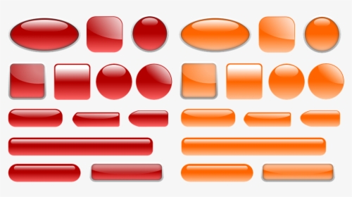 Button, Icon, Oblong, Square, Round, Red, Orange, Shiny - Icon, HD Png Download, Transparent PNG