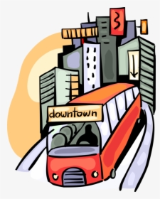 Vector Illustration Of Public Urban Transportation - Urban Transportation Clipart, HD Png Download, Transparent PNG