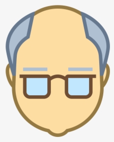 Old Man At Computer - Cartoon Old Person Face, HD Png Download, Transparent PNG