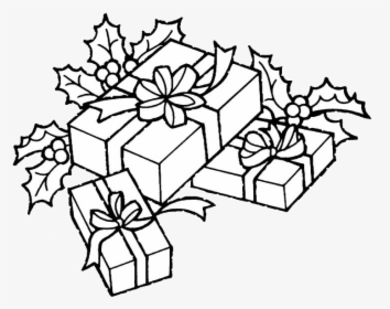 Gifts Drawing - Christmas Gifts Coloring Sheets, HD Png Download, Transparent PNG