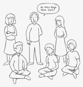 Group Of People Standing Or Sitting Down, Playing A - Draw People In A Group, HD Png Download, Transparent PNG