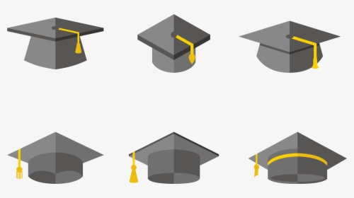 Cartoon Graduation Hat - Flat Graduation Cap Vector, HD Png Download, Transparent PNG