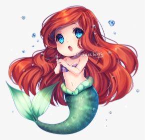 #kawaii #chibi #cute #disney #mermaid #mermaids #thelittlemermaid - Chibi Anime Disney Princess, HD Png Download, Transparent PNG