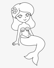 10 Pics Of Cute Mermaid Coloring Pages - Cartoon, HD Png Download, Transparent PNG