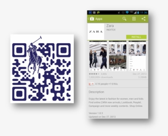Ralph Lauren And Zara Mobile Marketing - Qr Code Ralph Lauren, HD Png Download, Transparent PNG