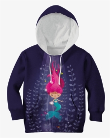 Gearhuman 3d Cute Mermaid Kid Custom Hoodies T-shirt - Captain Marvel Kids Sweater, HD Png Download, Transparent PNG