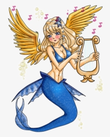 Adorable Cute Mermaid , Png Download - Mermaid, Transparent Png, Transparent PNG