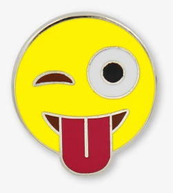 Emoji Crazy Face Enamel Pin - Smiley, HD Png Download, Transparent PNG