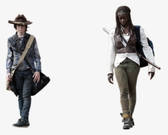 Carl And Michonne Twd, HD Png Download, Transparent PNG