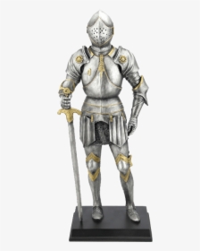 Medieval Armor Holding A Sword Statue - Italian Knight Armor, HD Png Download, Transparent PNG