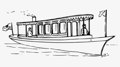 Boat, Powered, Steam, Transportation - Boat Or Ship Drawing, HD Png Download, Transparent PNG