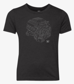 Dodge Hellcat Engine Blueprint Illustration Kids Tri-blend - Shirt, HD Png Download, Transparent PNG