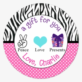 Peace Love Presents Wide Polka Dot Zebra Print Border - Elefantes Grises Con Amarillo, HD Png Download, Transparent PNG