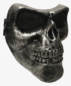Full Face Silver Airsoft Skull Mask - Face Skull Mask Transparent, HD Png Download, Transparent PNG