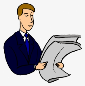 Reading A Newspaper Clipart - Man Reading Paper Clipart, HD Png Download, Transparent PNG
