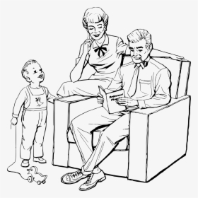 Reading Family Clip Arts - Drawing Of A Nuclear Family, HD Png Download, Transparent PNG