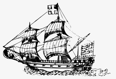 Old Clipart Sailing Boat - Man O War Clipart, HD Png Download, Transparent PNG