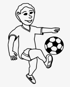 Soccerball Drawing Outline - Playing Black And White Clipart, HD Png Download, Transparent PNG