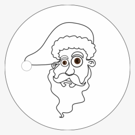 Santa Head Black White Line Art Tattoo Tatoo Xmas Christmas, HD Png Download, Transparent PNG