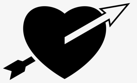 Transparent Black And White Heart Arrow Clipart, HD Png Download, Transparent PNG