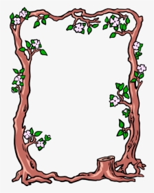 Vector Illustration Of Flowering Tree Trunk Border, HD Png Download, Transparent PNG