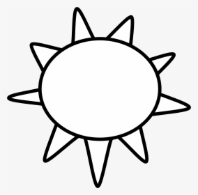 Sun Clip Art Black And White Sun Outline Black White, HD Png Download, Transparent PNG