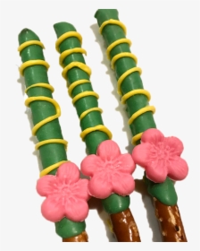 Pink Flamingo Chocolate Covered Pretzel Rods With Flower,, HD Png Download, Transparent PNG
